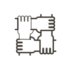 Hands holding in a circle icon