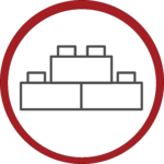 Icon of stacked bricks