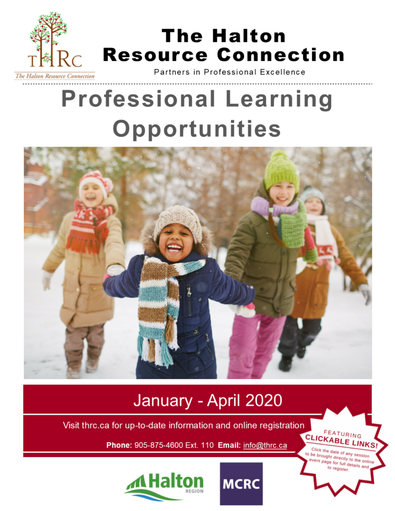 Professional Learning Opportunities for January - April 2020 flyer - Children holding hands in the snow