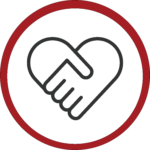Icon of two holding hands forming a heart