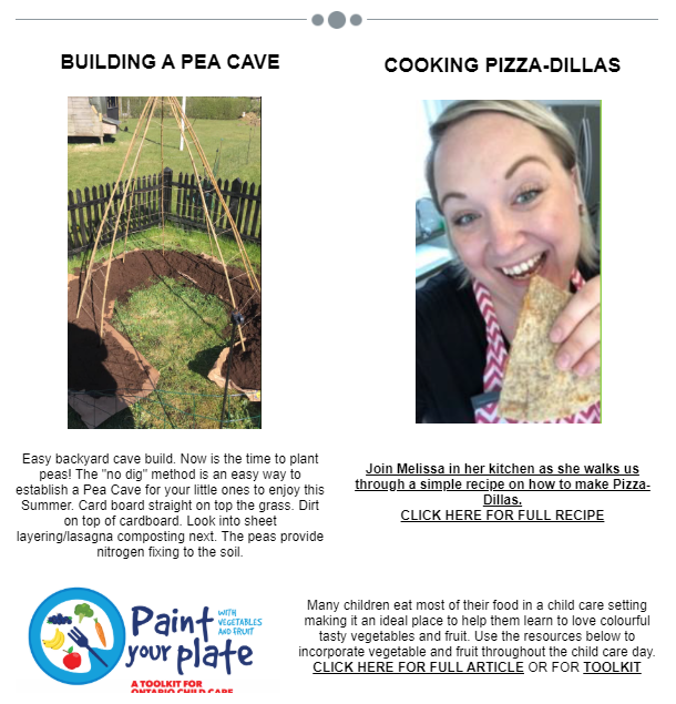 THRC Flyer - Building a Pea Cave, Cooking Pizza-Dillas and Paint your Plate