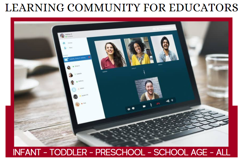 Learning Community Banner with a Laptop on a conference call
